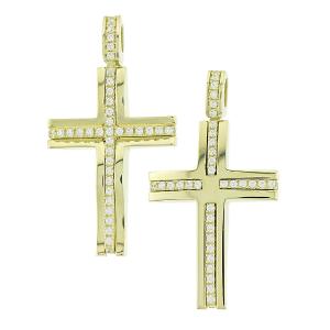 CROSS Double Sided from Yellow Gold 14K with Zircon 5KR.D99CR - 14165