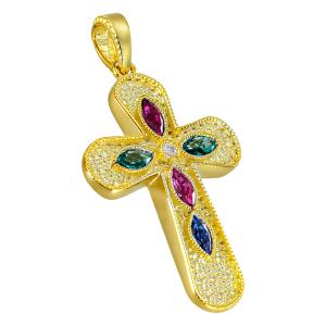 CROSS Women's Double Sided SENZIO Collection K14 Yellow Gold with Zircon Stones 5LAV.CR1101M - 61000