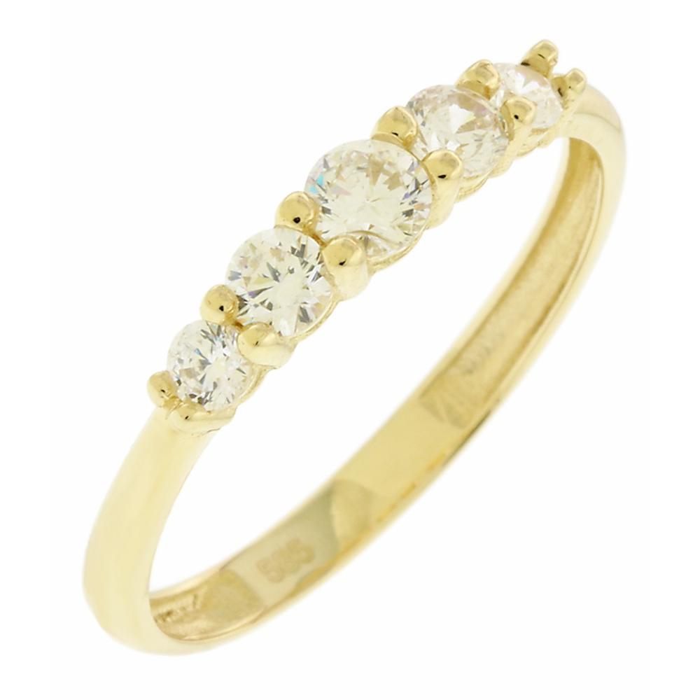 RING Row Yellow Gold K14 with Zircon Stones 5MAK.2222R