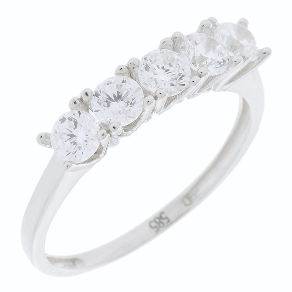 RING Row White Gold K14 with Zircon Stones 5MAK.4300BR