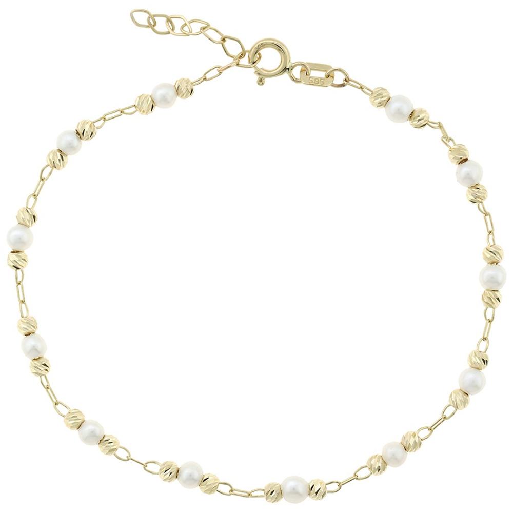 BRACELET Women's SENZIO Collection K14 Yellow Gold with Pearls 5MAK.9928B