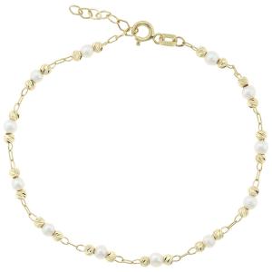 BRACELET Women's SENZIO Collection K14 Yellow Gold with Pearls 5MAK.9928B - 50719