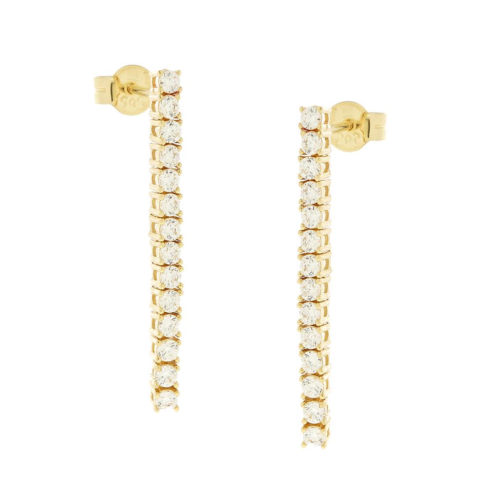 EARRINGS Dangle Stone-set Yellow Gold K14 with Zircon Stones 5MAK.9300OR