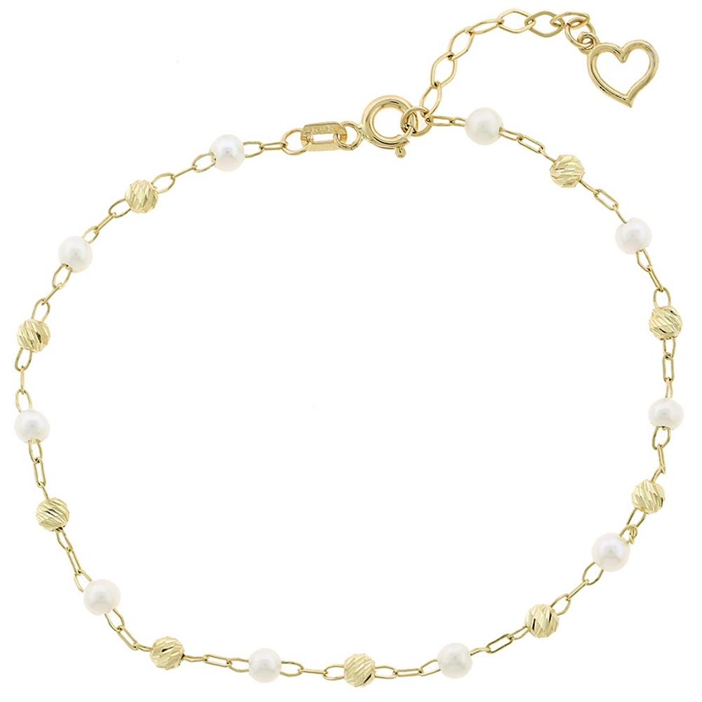 BRACELET Women's SENZIO Collection K14 Yellow Gold with Pearls 5MAK.9931B