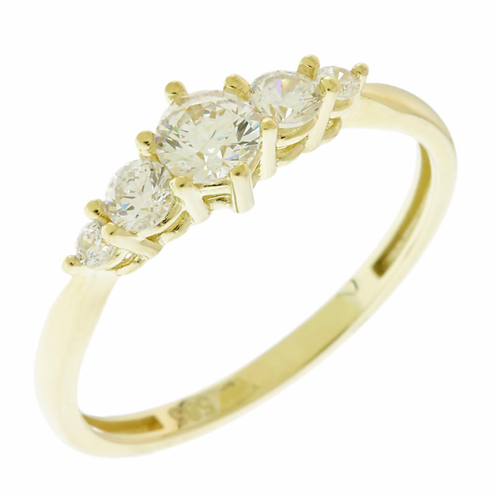 RING Row Yellow Gold 14K with Zircon Stones 5MAK.1011R