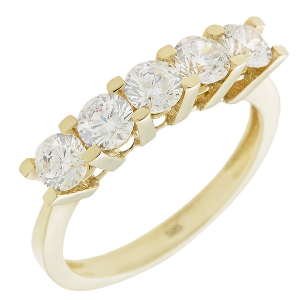 RING Row Yellow Gold K14 with Zircon Stones 5MAK.1029R