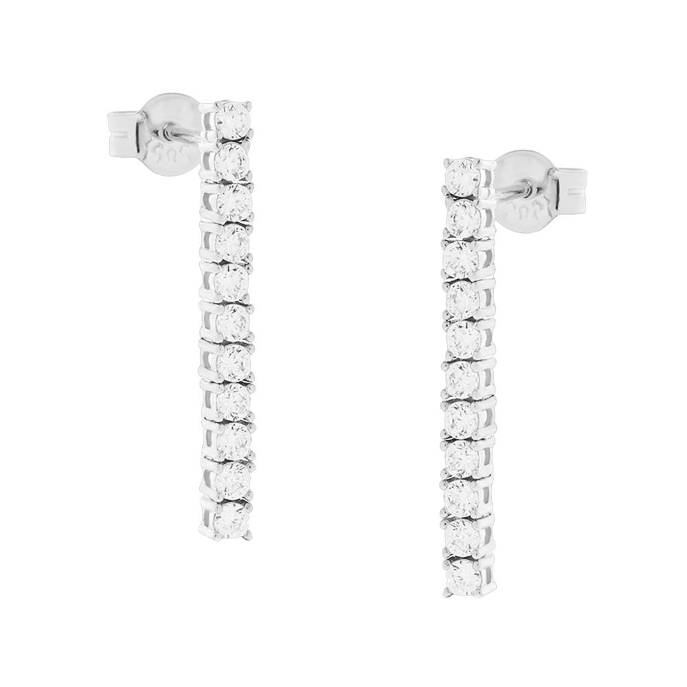 EARRINGS SENZIO Collection White Gold K14 with Zircon Stones 5MAK.225BOR