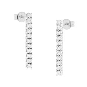 EARRINGS SENZIO Collection White Gold K14 with Zircon Stones 5MAK.225BOR - 48537