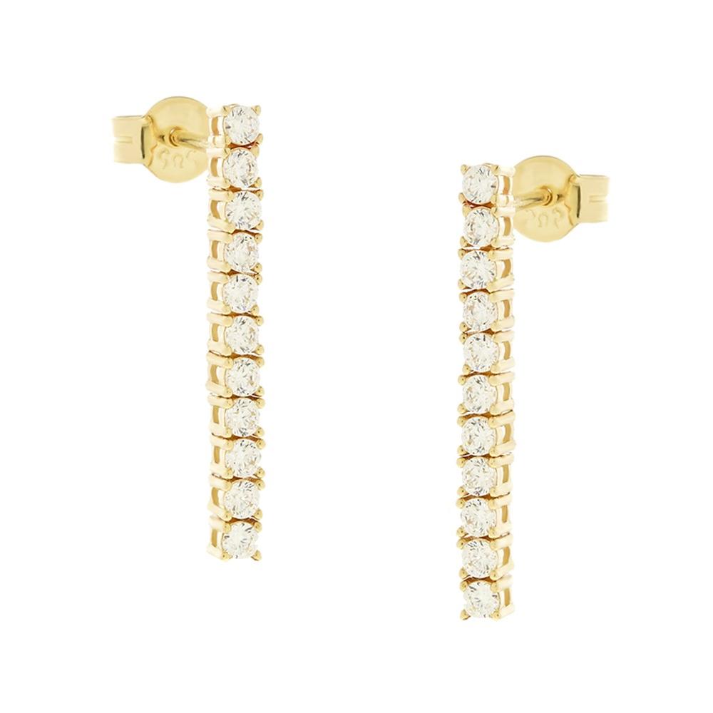 EARRINGS SENZIO Collection Yellow Gold K14 with Zircon Stones 5MAK.225OR