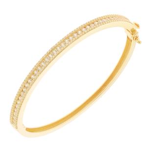 BRACELET Bangle SENZIO Collection 14K Yellow Gold with Zircon Stones 5MAK.340B - 59596