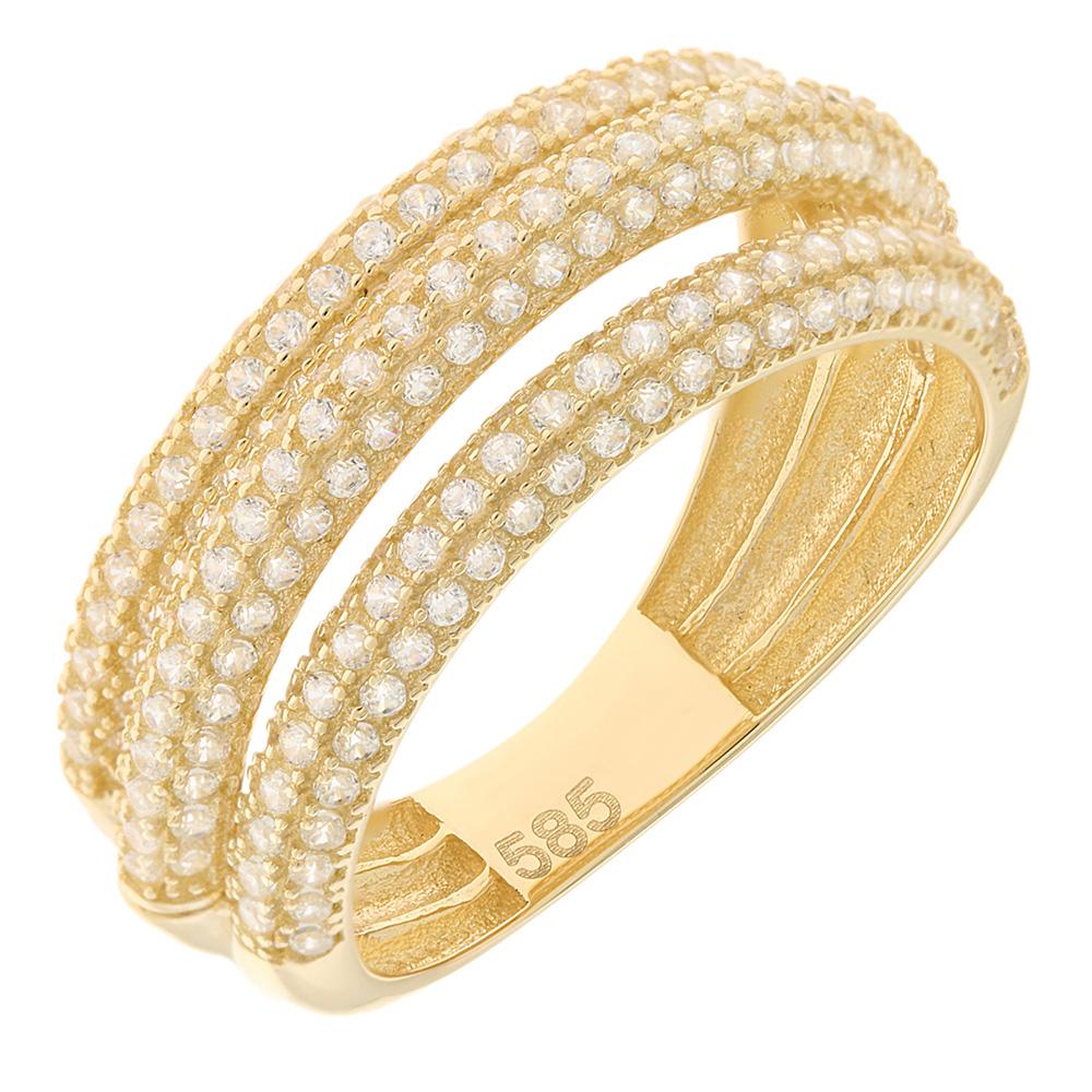 RING Full Stones SENZIO Collection Yellow Gold K14 with Zircon Stones 5MAK.3973R