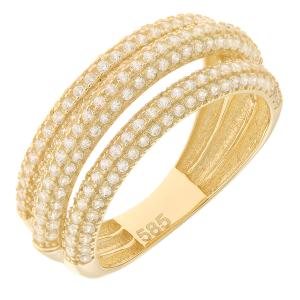 RING Full Stones SENZIO Collection Yellow Gold K14 with Zircon Stones 5MAK.3973R - 61042