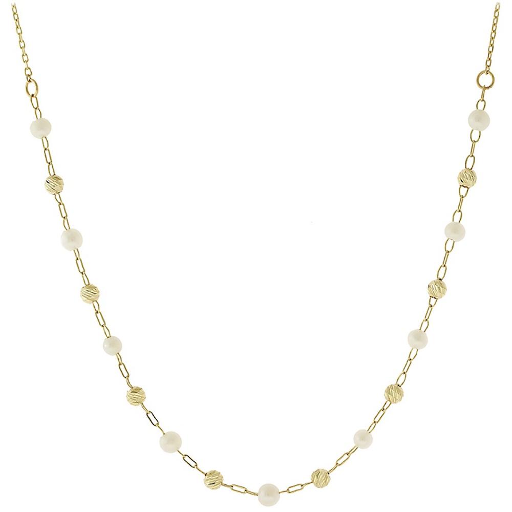 NECKLACE SENZIO Collection Yellow Gold K14 with Pearls 5MAK.9931C