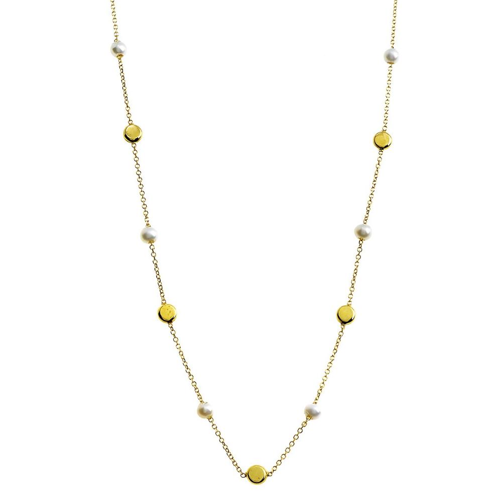 NECKLACE SENZIO Collection Yellow Gold K14 with Pearls 5MAN.0061C