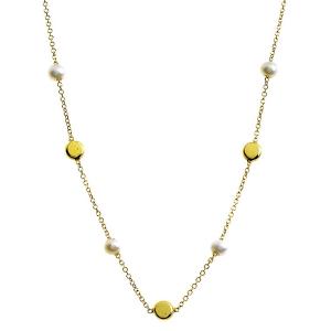 NECKLACE SENZIO Collection Yellow Gold K14 with Pearls 5MAN.0061C - 50753