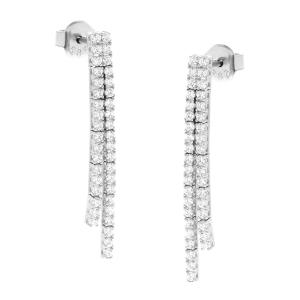 EARRINGS Full Stones SENZIO Collection White Gold K14 with Zircon Stones 5NI.1003BOR - 61045