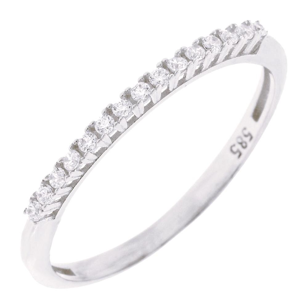 RING Row White Gold K14 with Zircon Stones 5NI.1003BR