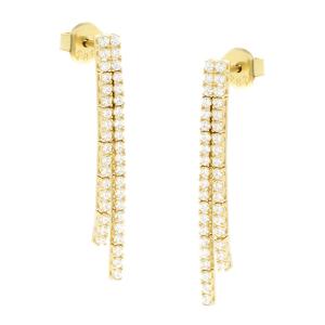 EARRINGS Dangle Full-Stone SENZIO K14 Yellow Gold with Zircon Stones 5NI.1003OR - 59797