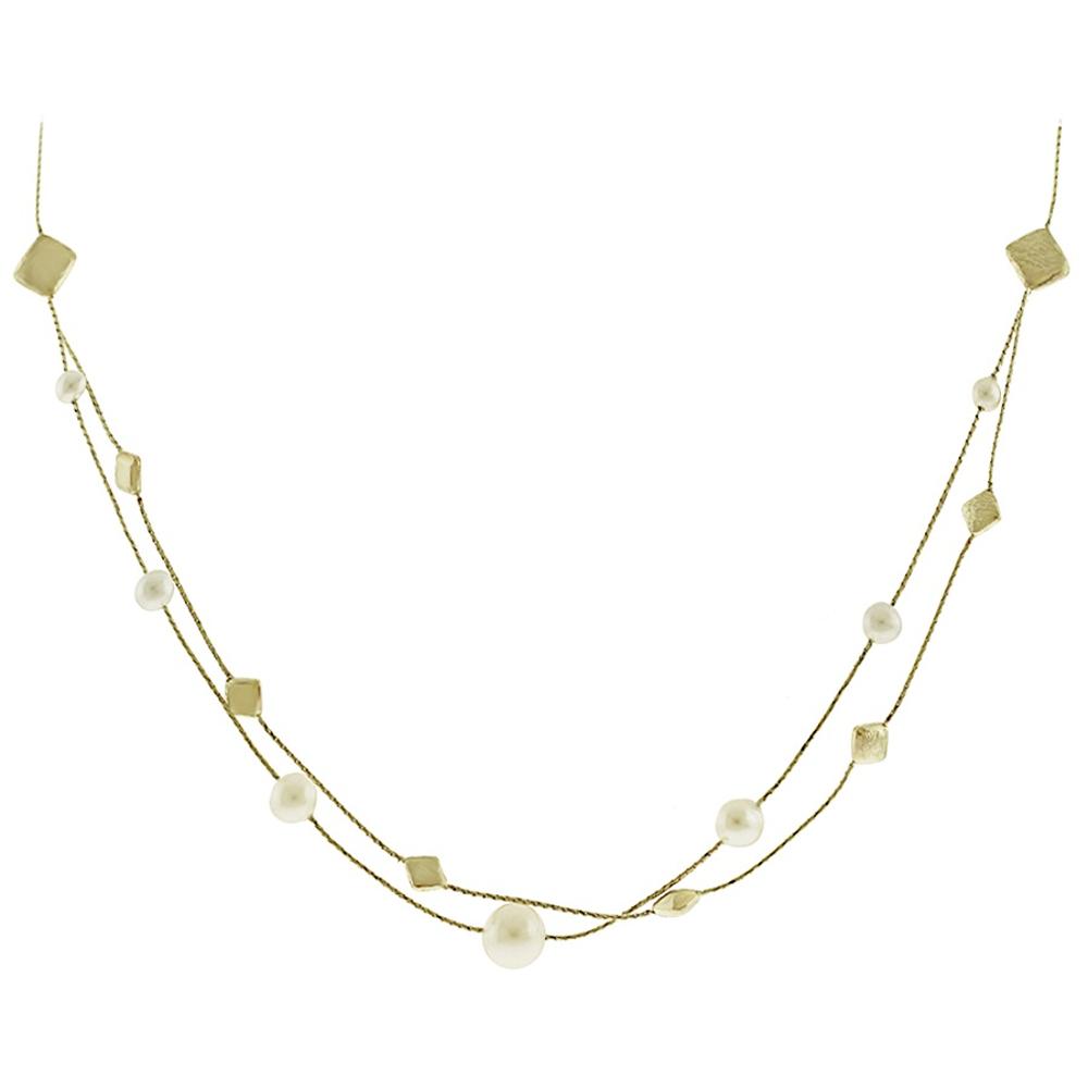 NECKLACE SENZIO Collection K14 Yellow Gold with Pearls 5PAR.291C