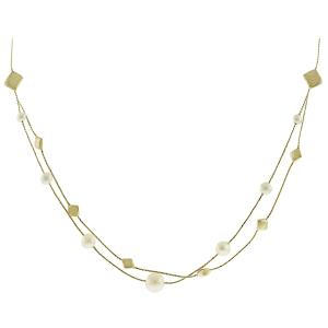 NECKLACE SENZIO Collection K14 Yellow Gold with Pearls 5PAR.291C - 35132