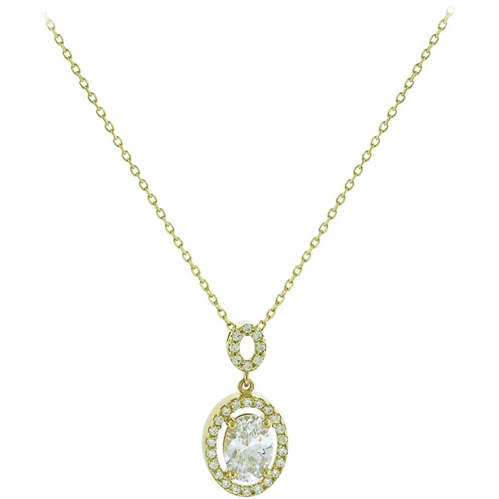 NECKLACE Rosette with Zircon in K14 Yellow Gold 5PE.276C