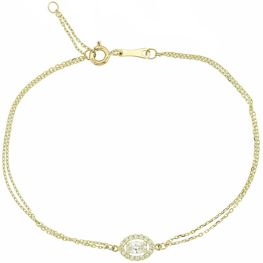 BRACELET Rosette Yellow Gold 14K with Zircon Stones 5PE.01.325B