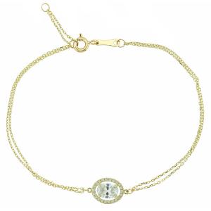 BRACELET Rosette Yellow Gold 14K with Zircon Stones 5PE.276B - 20899