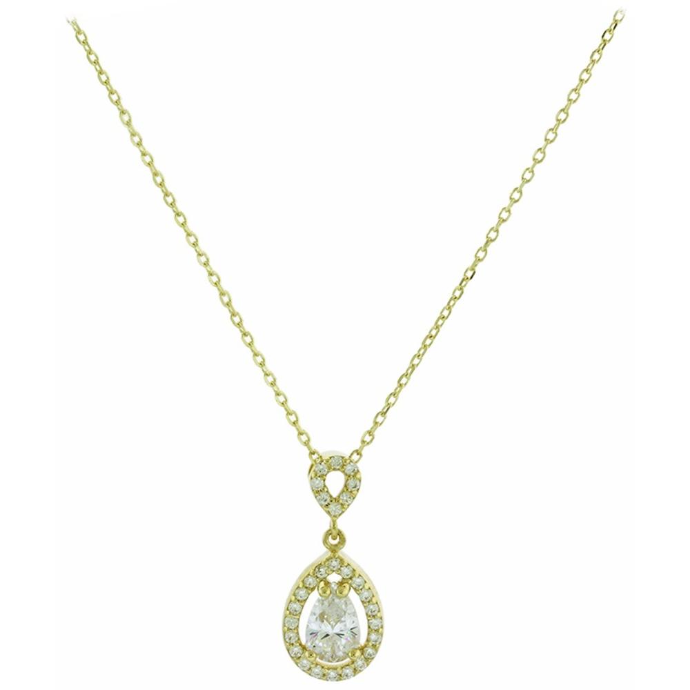 NECKLACE Rosette with Zircon in 14K Yellow Gold 5PE.01.278C