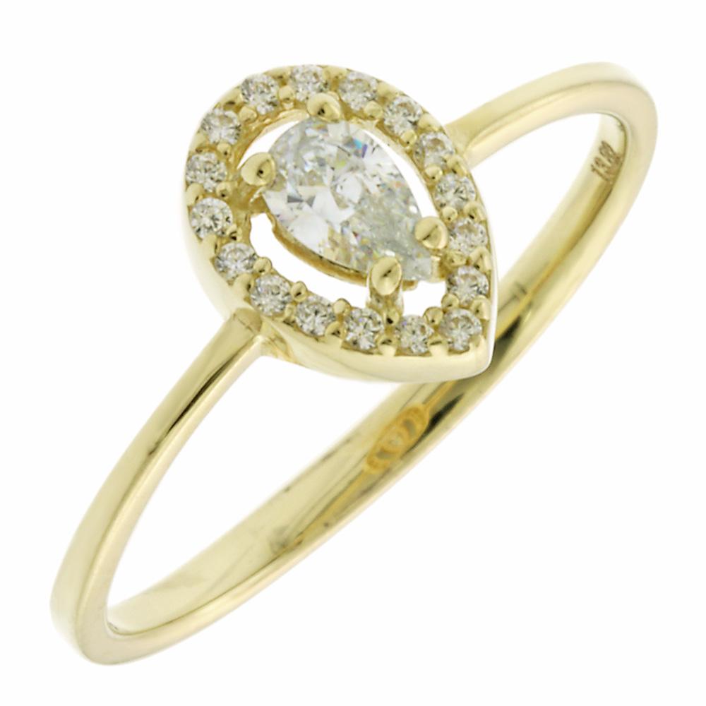 RING Rosette with Zircon in 14K Yellow Gold 5PE.02.278R