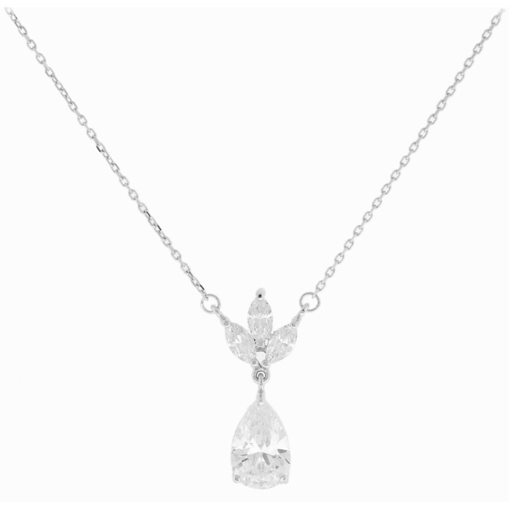 NECKLACE SENZIO Collection K14 White Gold with Zircon Stones 5PE.359BC