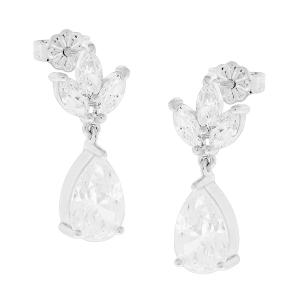 EARRINGS Dangle SENZIO Collection White Gold K14 with Zircon Stones 5PE.359BOR - 50700