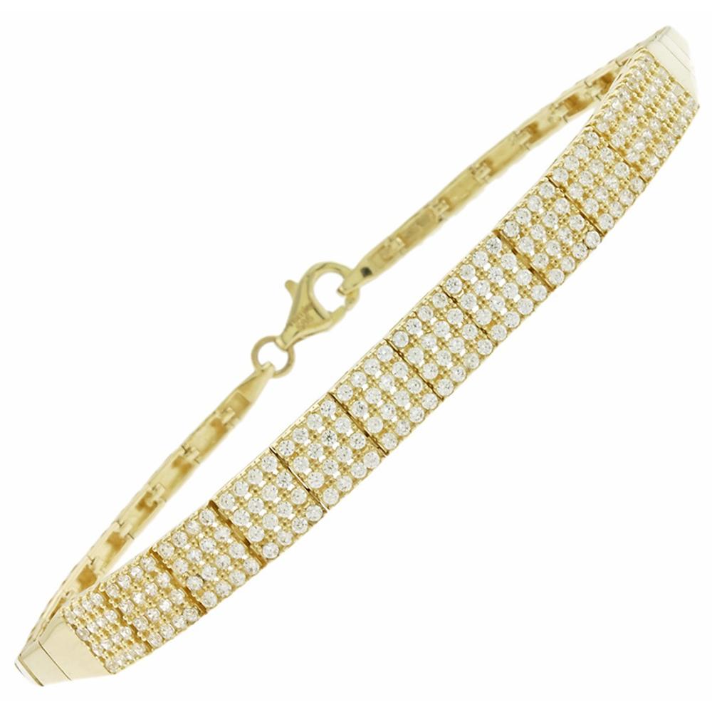 BRACELET Row Yellow Gold K14 with Zircon Stones 5PRE.30008B