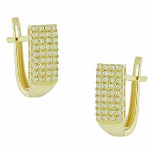 EARRINGS Row Yellow Gold 14K with Zircon Stones 5PRE.30008OR - 23545
