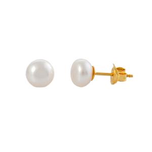 EARRINGS with Pearl on K14 Yellow Gold Base 5RAZ.002OR - 48449