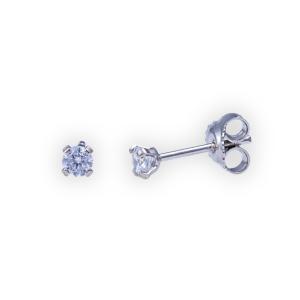 EARRINGS Single Stone K14 White Gold with Zircon Stones 5RAZ.010BOR.W - 48471