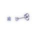 EARRINGS Single Stone K14 White Gold with Zircon Stones 5RAZ.010BOR.W - 0