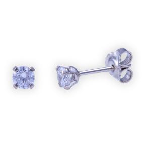 EARRINGS Single Stone K14 White Gold with Zircon Stones 5RAZ.011BOR.W - 48477