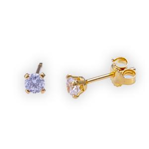 EARRINGS Single Stone K14 Yellow Gold with Zircon Stones 5RAZ.011OR.W - 48474