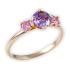 RING Full Stones SENZIO Yellow Gold K14 with Purple and Pink Zircon Stones 5RAZ.012R.LP - 0