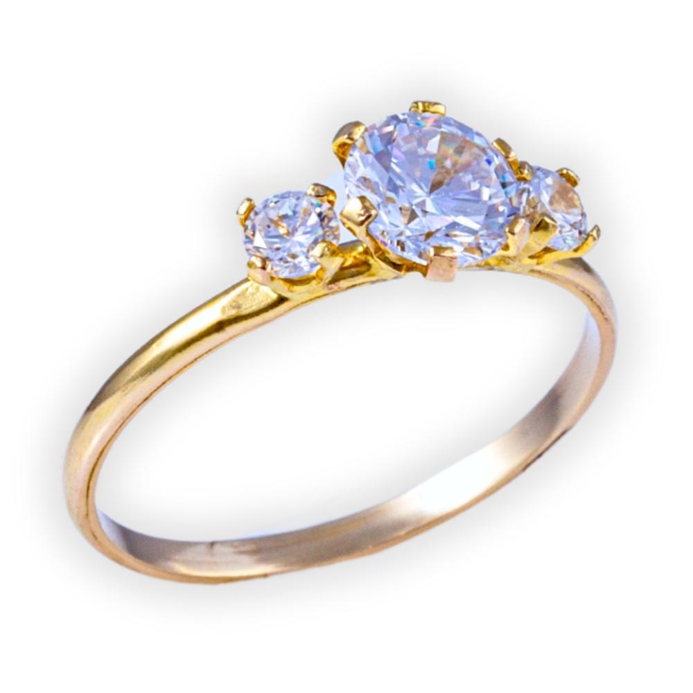 RING Full Stones SENZIO Yellow Gold K14 with Zircon Stones 5RAZ.012R.W