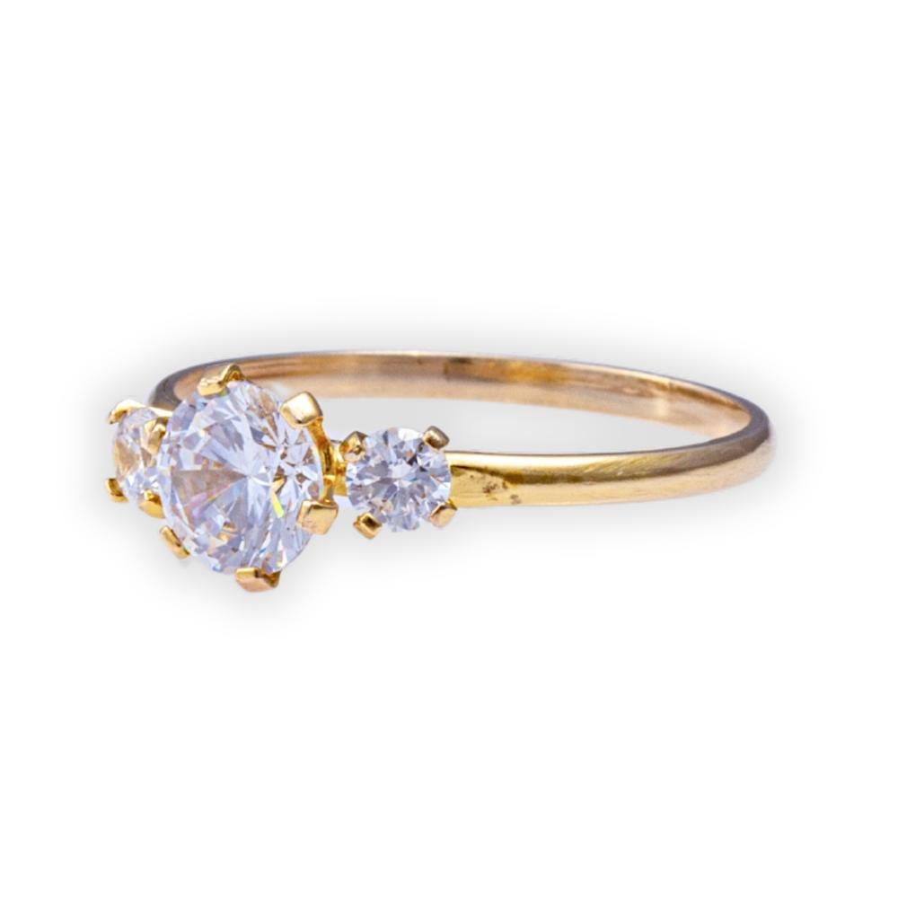 RING Full Stones SENZIO Yellow Gold K14 with Zircon Stones 5RAZ.012R.W