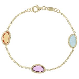 BRACELET SENZIO Collection K14 Yellow Gold Zircon Stones 5RG.6429B - 61051