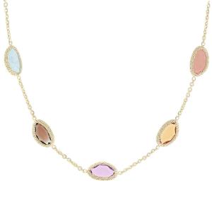 NECKLACE SENZIO Collection K14 Yellow Gold with Zircon Stones 5RG.6429C - 61063