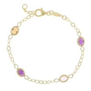 BRACELET SENZIO Collection K14 Yellow Gold Zircon Stones 5RG.8273B - 61055