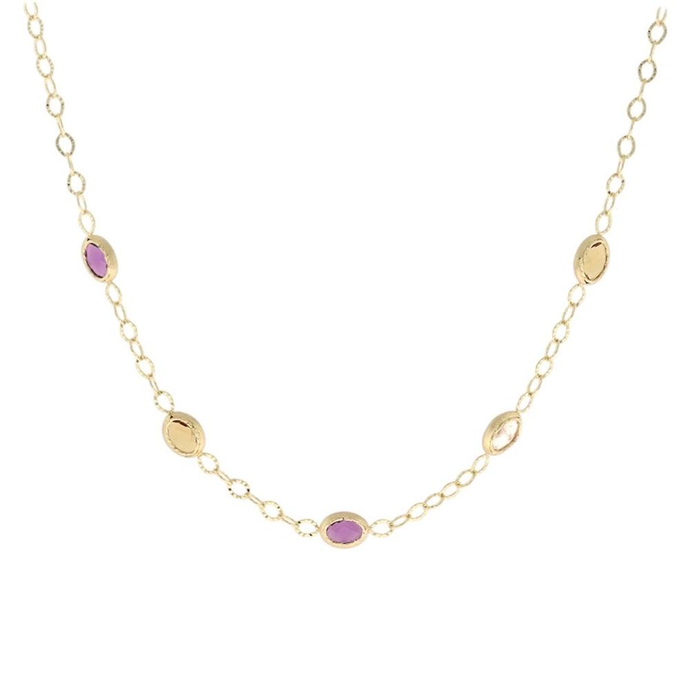 NECKLACE SENZIO Collection K14 Yellow Gold with Zircon Stones 5RG.8273C