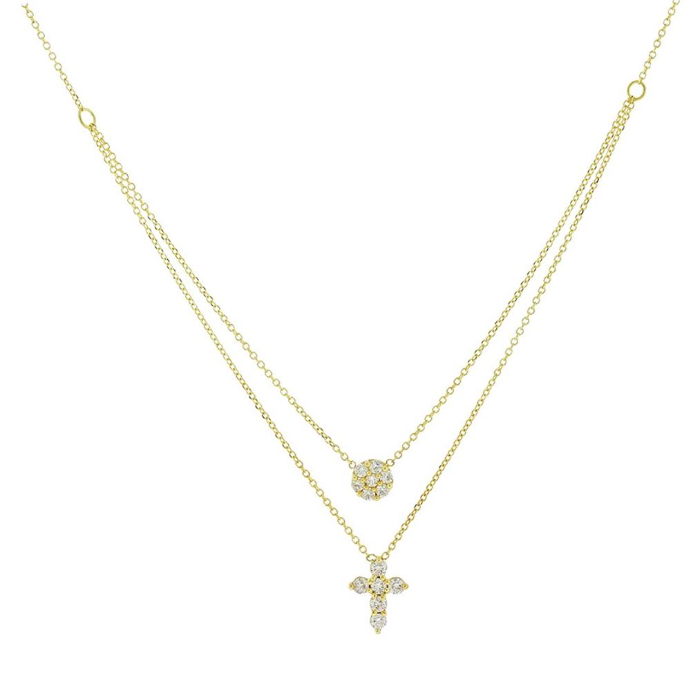 NECKLACE SENZIO Collection K14 Yellow Gold with Zircon Stones 5SOU.1538C