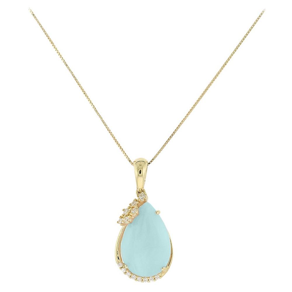 NECKLACE SENZIO Collection K14 Yellow Gold with Opal and Zircon Stones 5TRA.116140C