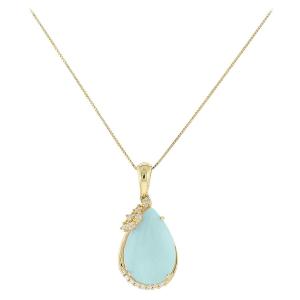 NECKLACE SENZIO Collection K14 Yellow Gold with Opal and Zircon Stones 5TRA.116140C - 43624