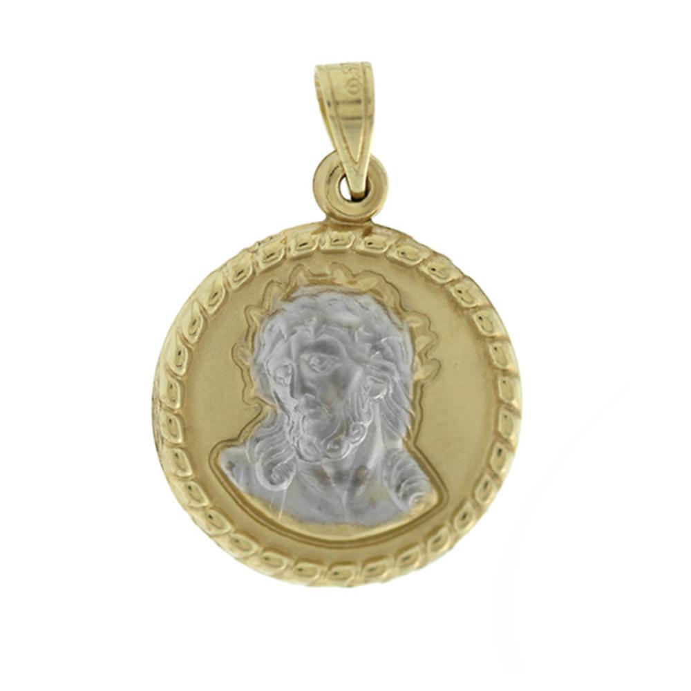 PENDANT Christ Two Color K14 Yellow and White Gold 5VAR.27P