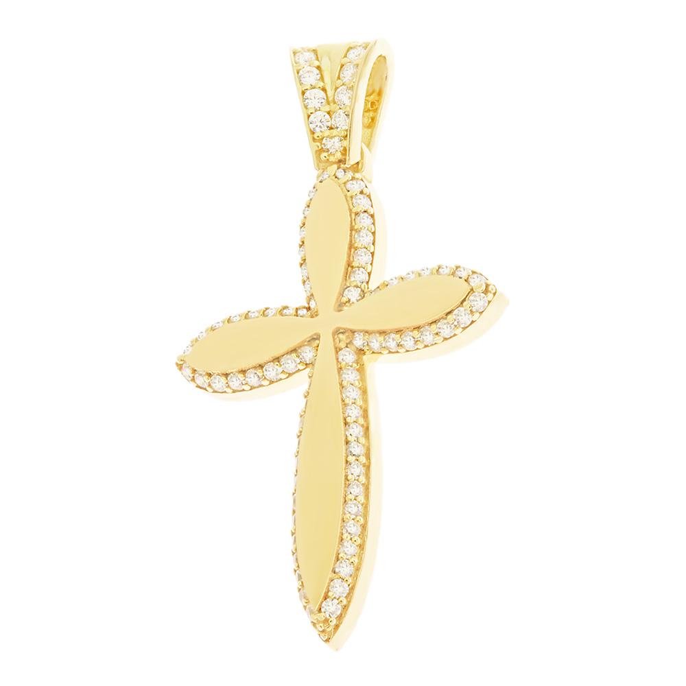 CROSS Women's Double Sided SENZIO Collection K14 Yellow Gold with Zircon Stones 5XA.D276CR